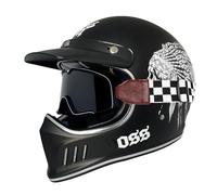 Casco Integral Motocicleta Retro Homologado ECEDOT Cascos Integrales De Moto con Gafas De Protección Múltiples Aberturas De Ventilación para Adultos Cascos De Motocross E,XL:61-62CM