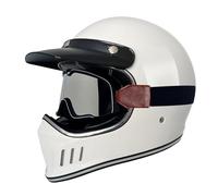 Casco Integral Motocicleta Retro Homologado ECEDOT Cascos Integrales De Moto con Gafas De Protección Múltiples Aberturas De Ventilación para Adultos Cascos De Motocross F,XL:61-62CM
