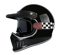 Casco Integral Motocicleta Retro Homologado ECEDOT Cascos Integrales De Moto con Gafas De Protección Múltiples Aberturas De Ventilación para Adultos Cascos De Motocross I,XXL:63-64CM