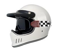 Casco Integral Motocicleta Retro Homologado ECEDOT Cascos Integrales De Moto con Gafas De Protección Múltiples Aberturas De Ventilación para Adultos Cascos De Motocross G,L:59-60CM