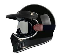 Casco Integral Motocicleta Retro Homologado ECEDOT Cascos Integrales De Moto con Gafas De Protección Múltiples Aberturas De Ventilación para Adultos Cascos De Motocross H,XXL:63-64CM