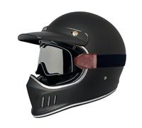 Casco Integral Motocicleta Retro Homologado ECEDOT Cascos Integrales De Moto con Gafas De Protección Múltiples Aberturas De Ventilación para Adultos Cascos De Motocross L,L:59-60CM