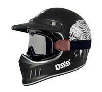 Casco Integral Motocicleta Retro Homologado ECEDOT Cascos Integrales De Moto con Gafas De Protección Múltiples Aberturas De Ventilación para Adultos Cascos De Motocross D,XL:61-62CM