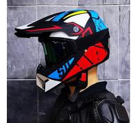 Casco Integral Motocross para Niños Y Adultos - MTB Moto De Cross con Gafas Guantes Y Máscara - Protección Juvenil para ATV Todoterreno BMX Y Carreras - Homologado por El Dot,Blue5-x_l (58_59)