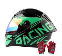 Casco Integral Para Bicicleta Infantil, Homologado ECE 22.06, Para Motocicleta De Cuatro Estaciones Con Guantes, Para Jóvenes, Para Karts, Ciclomotores Y ATV. 13,M/(49~50cm)