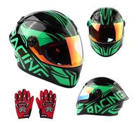 Casco Integral Para Niños De 3 A 12 Años, Desmontable, Para Bicicleta, Con Guantes, Equipo De Protección Para Ciclismo, Skateboarding, Patinaje Sobre Ruedas. 13,L/(51~62cm)