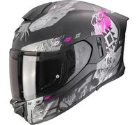 Casco Integral Scorpion EXO-530 Air Hadji Sport Touring con AirFit, Pinlock MaxVision y homologación ECE 22.06 - Gris, Negro, Rosa (XS)
