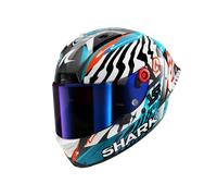 Shark Aeron GP FIM 2 Speed Fancy Carbon Casco, blanco-carbono-azul, tamaño XL para Hombres