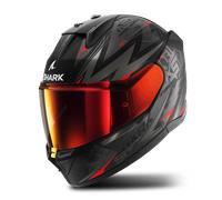 Shark D-Skwal 3 Blast-R, casco integral XS male Mate Negro/Gris/Rojo