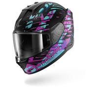 SHARK Casco integral D-Skwal 3 Reptaia – Negro/Lila – Talla XS para hombres