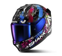 Casco Integral Shark Skwal i3 Hellcat Cromado Negro/AzulL Cromado Negro,Azul