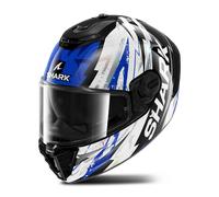Shark Spartan RS Hibolt Casco, negro-blanco-azul, tamaño S para Hombres