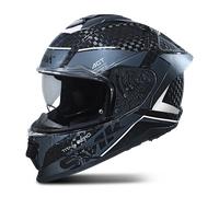 SMK Titan Carbon Nero 06 Casco, gris-blanco, tamaño M para Hombres