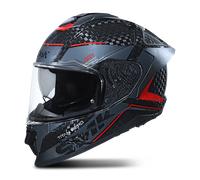 SMK Titan Carbon Nero, casco integral L male Negro/Gris/Rojo