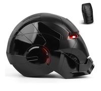 Casco Iron Hero MK 5 Edición Negra para Hombre - Edición de Colección 1:1 con Voz, Touch y Control Remoto, Luces LED en los Ojos y Efectos de Sonido Realistas - Regalo para Cosplay y Exhibición para