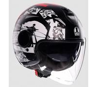 Casco Jet AGV Eteres E2206 Historia Mate Negro Blanco Rojo Opaco Talla S