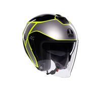 Casco Jet AGV IRIDES Davao Black/Grey/Yellow Fluo