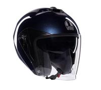 Casco Jet AGV Irides Mono Profundo Azul Metalizado Doble Visera Talla L