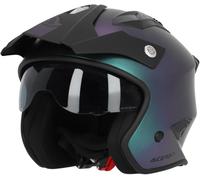 Casco Jet Aria Acerbis Homologación 22-06 Metálico Camaleón Verde