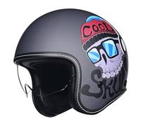 Casco Jet Clásico Homologado ECE 22.06 & Certificación Dot, Seguridad Vial Casco Moto Retro Abierto con Visera Solar Interna, Visera Desmontable, Hebilla Micrométrica, Scooter(5,M=57-58CM)