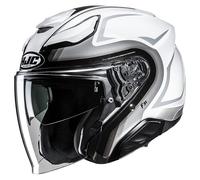 HJC F31 Bask Casco jet, blanco/negro/gris, Talla XS (54/55)