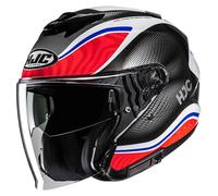 HJC i31 Depe Casco jet, Negro/Blanco/Rojo/Azul, Talla XXL (63/64)