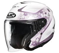 HJC i31 Iona Casco Jet, blanco-lila, tamaño XS 54 55 para Mujer