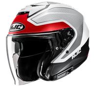 HJC i31 Tevis Casco Jet, blanco/negro/rojo, Talla XL (60/61)