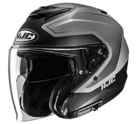 HJC i31 Tevis Casco Jet, negro-gris, tamaño L para Hombres