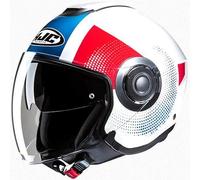 Casco Jet HJC i40N Pyle MC21 Blanco Azul Rojo Pulido Talla M