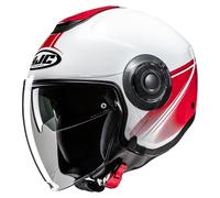 HJC i40N Vision Casco jet, blanco/rojo/negro, Talla L (58/59)