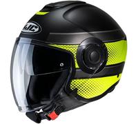 Casco Jet HJC Modelo I40 Tolan Negro Gris Amarillo Mate Talla M