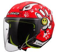 casco jet infantil ls2 of622 funny ii paws - rojo S
