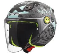 Casco Ls2 Infantil Of622 Funny Ii Scribble Ce U Gris/azul