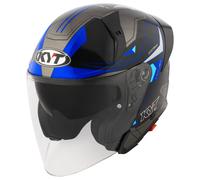 KYT TTR-Jet Led Casco Jet, negro-azul, tamaño 2XL para Hombres