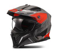 Casco Jet LLS2 OF606 DRIFTER DEVOR Mate Plateado/Titanio RojoM Mate Plateado,Titanio Rojo