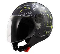 LS2 OF558 Sphere Lux II Maxca Casco Jet, negro-amarillo, tamaño 2XL para Hombres