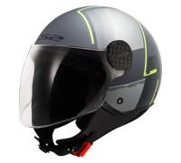 LS2 OF558 Sphere Lux II Firm Casco Jet, negro-gris-plata, tamaño M para Hombres