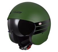 LS2 OF599 Spitfire II Retro, casco jet XL male Mate Verde Oscuro/Negro