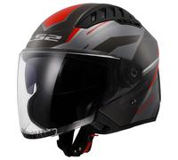 Casco Jet LS2 OF600 COPTER II Diston Gris/Rojo L