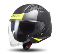 LS2, Casco Moto Jet COPTER II URBANE Matt Black H-V Yellow, XS