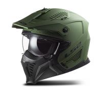 LS2, Casco Moto Jet/Modular Drifter Solid Matt Military Green, XS