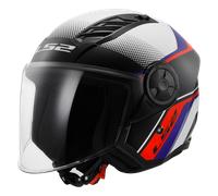 LS2, Casco Moto Jet AIRFLOW II Rush white blue red, M