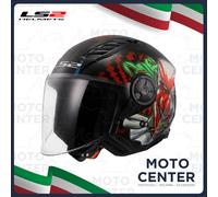 Casco Jet LS2 OF616 Airflow II Negro Brillante Happy Dreams Talla L (59-60 Cm.)