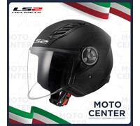 Casco Jet LS2 OF616 Airflow II Negro Mate Visera Larga Talla XXL (63-64 Cm.)
