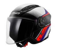 casco jet ls2 of616 airflow ii rush - blanco / azul / rojo XS