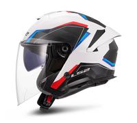 LS2, Casco Moto Jet VERSO II AIR White Blue Red, XS