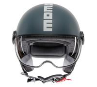MOMO FGTR Classic Candy S26 Casco a reacción, Azul/Verde, Talla S (55/56)