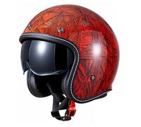 Casco Jet Moto Hombre Casco De Motocicleta Retro Estilo Alemán, Cascos Moto Abierto Homologado ECE, Hombres Mujeres Casco De Patinete Electrico Cascos Ciclomotor Cascos Bici 1,L=57-58cm