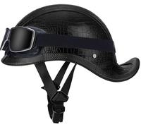 Casco Jet Moto Hombre Casco Moto Retro Cascos de Motocicleta Estilo alemán Cascos Moto Abierto homologado ECE, Hombres Mujeres Cascos Motocross con Gafas, para ciclomotor Scooter 3,M=55-56cm